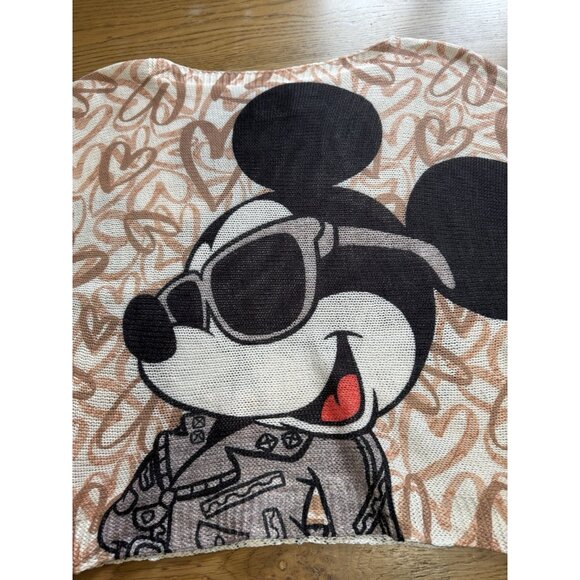 Free for‎ Humanity Top Women OS Colorful Mickey Mouse Paris Made Knit Sweater - Picture 6 of 10